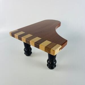 Cheese Server Serving Wood Tray Maple Walnut Grand Piano Handcrafted USA